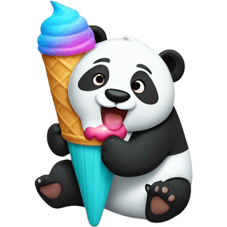 Panda eating ice cream emoji