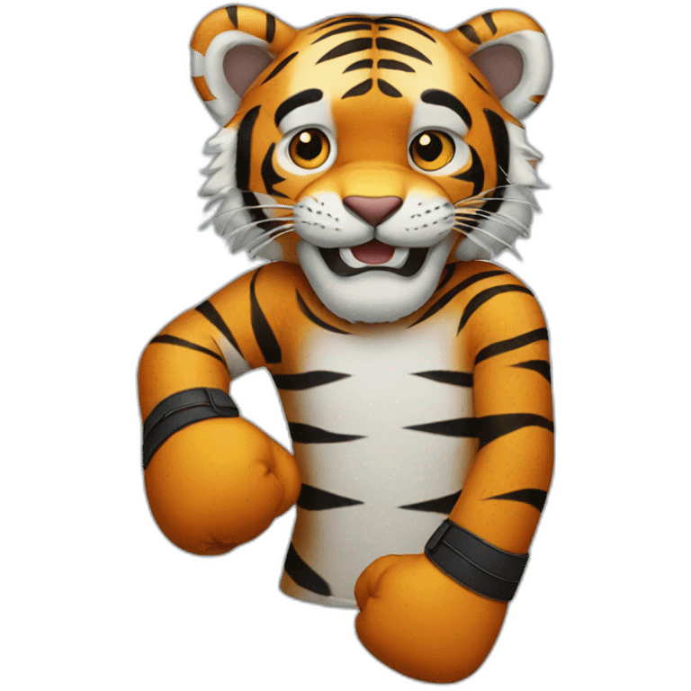 Tiger with gloves emoji