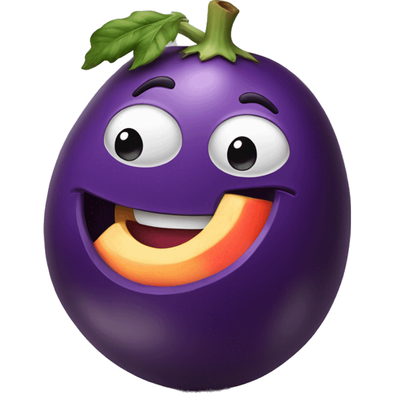 Eggplant hugging peach  emoji