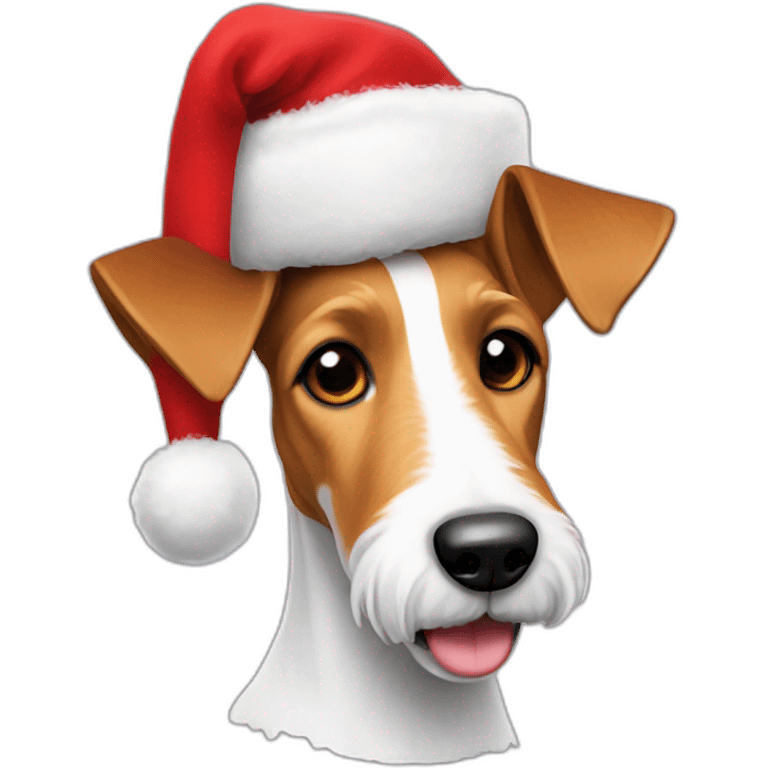 foxterrier with christmas hat emoji