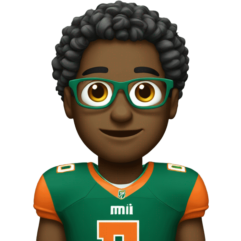 Funky with University of Miami jersey emoji