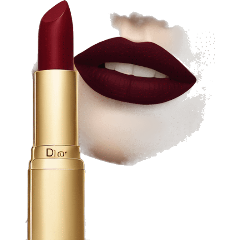 dark red Dior lipstick emoji