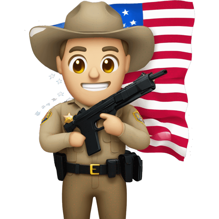 Deputy with American flag and Glock  emoji