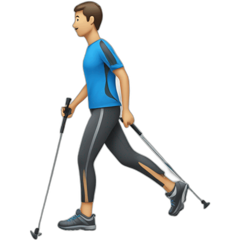 Person doing Nordic walking with high details emoji