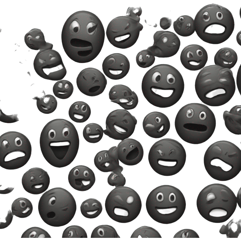 Moonface black emoji with tongue out  emoji