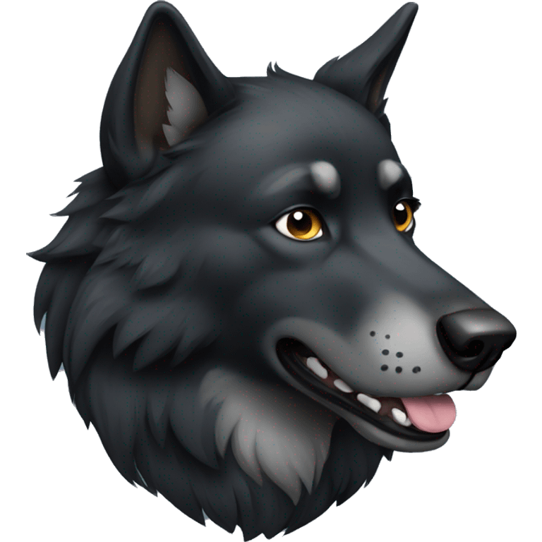 Large black wolf dog emoji