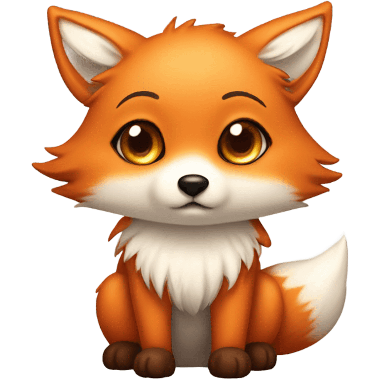 realistic and high detail of kawaii fox full body weeping emoji