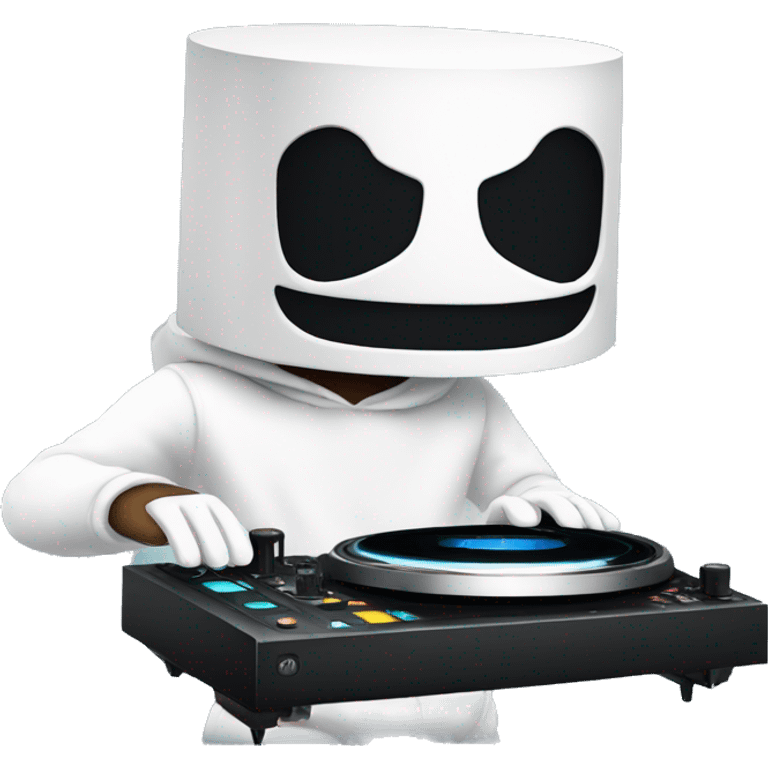 DJ marshmello playing music with a friend emoji