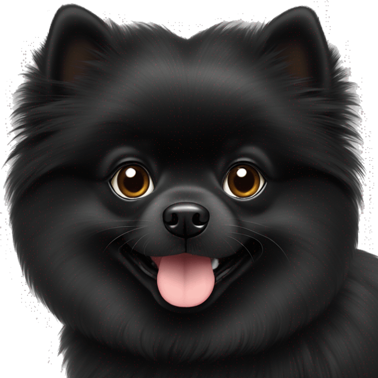 Black Pomeranian being cute emoji