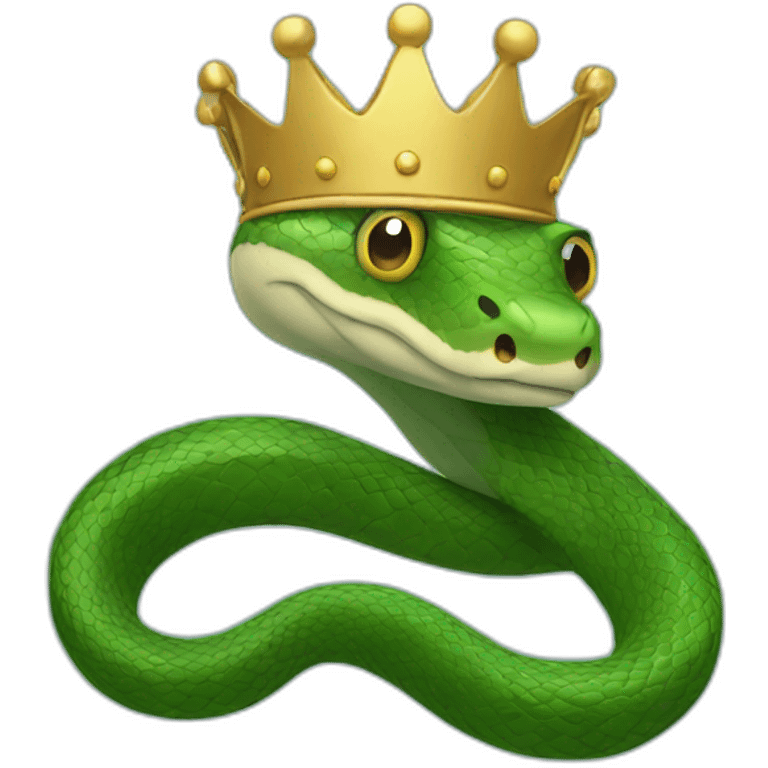 snake emoji with crown emoji