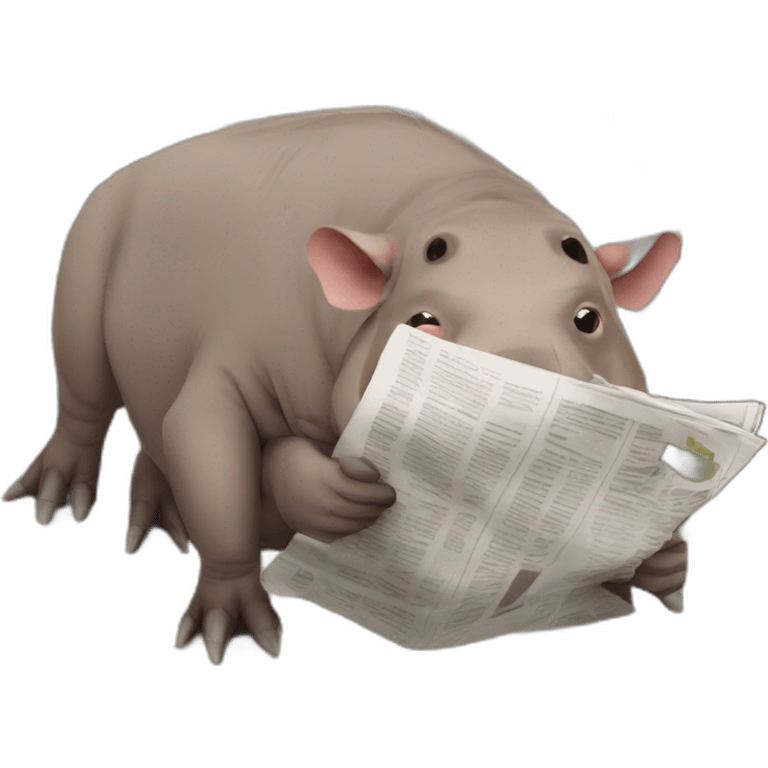 Babirusa reading newspaper emoji