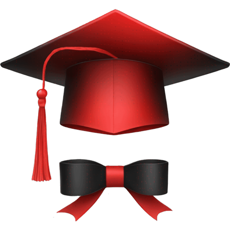 present black and red with degree hat emoji