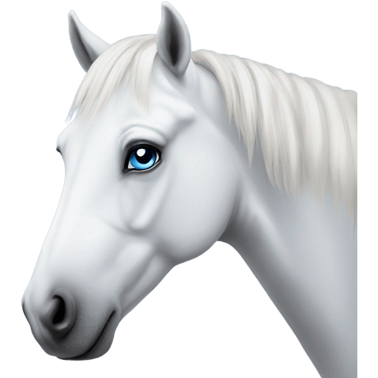 White horse with blue eyes  emoji