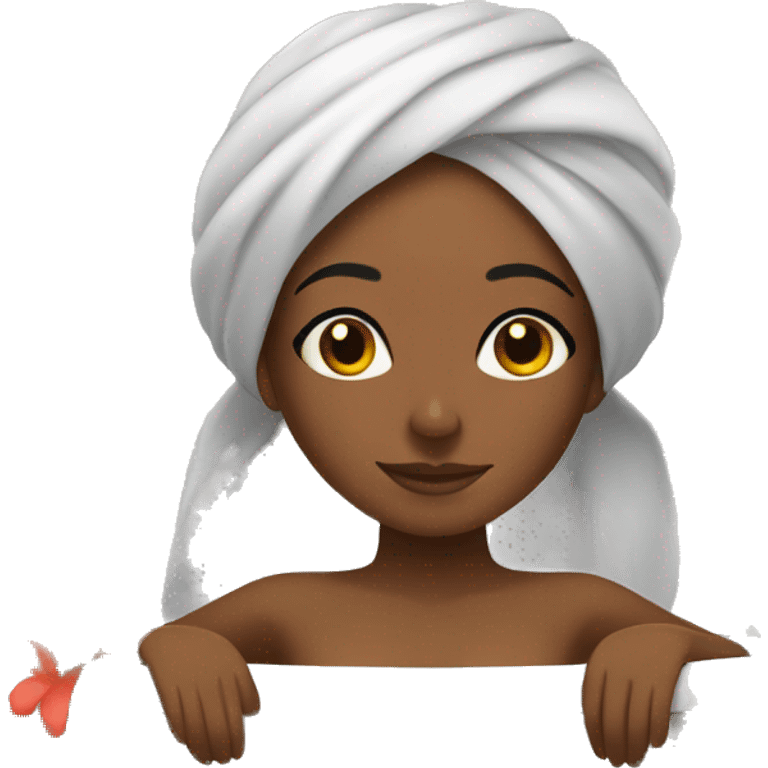 Brown girl relaxing spa emoji