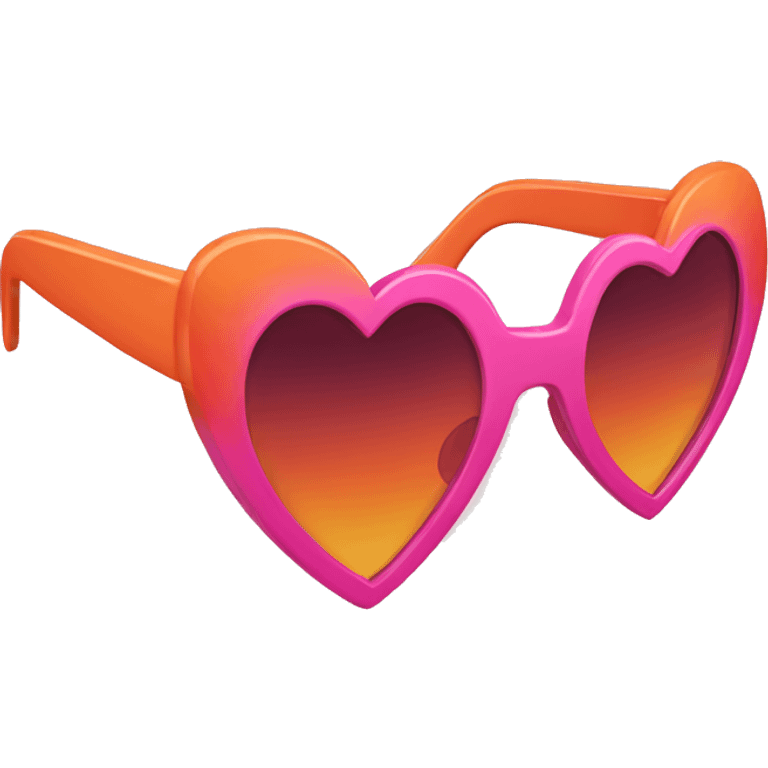 Pink and orange heart sunglasses  emoji