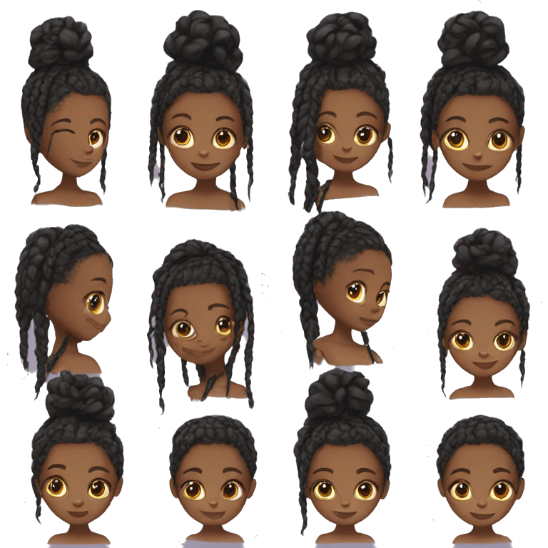 black girl with braids  emoji