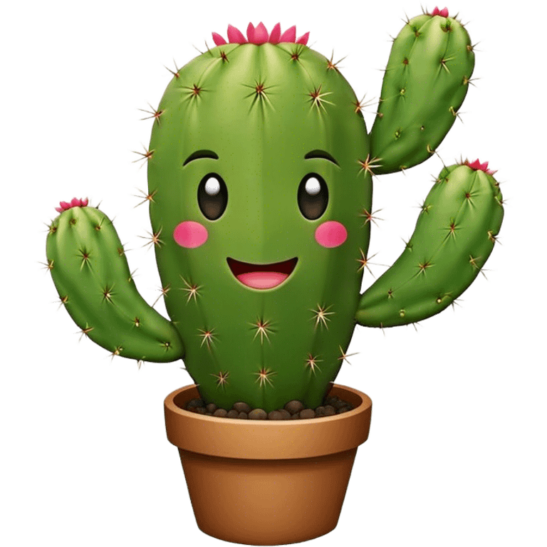 Cactus with a face emoji