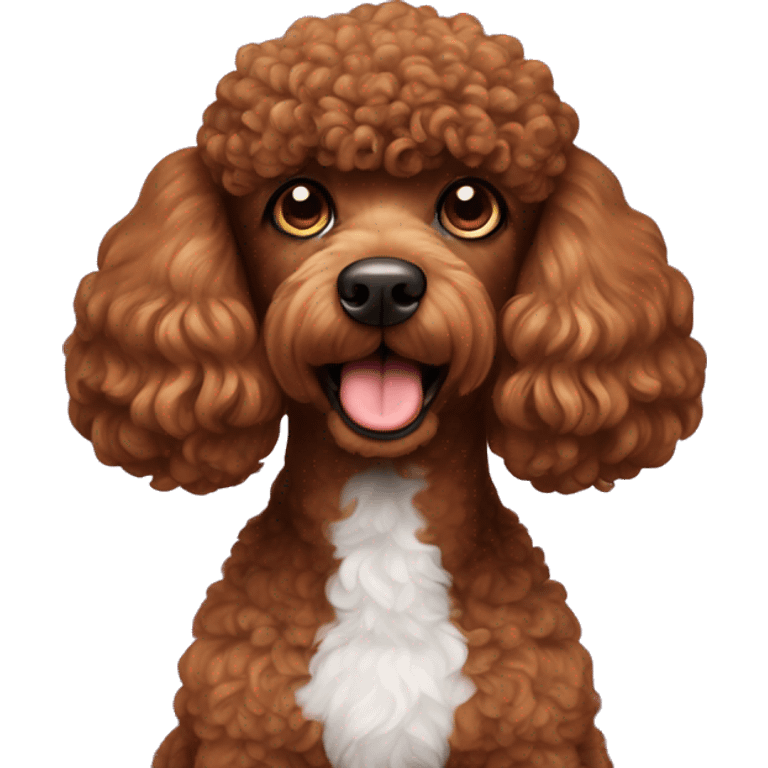 Brown poodle with devil ears emoji