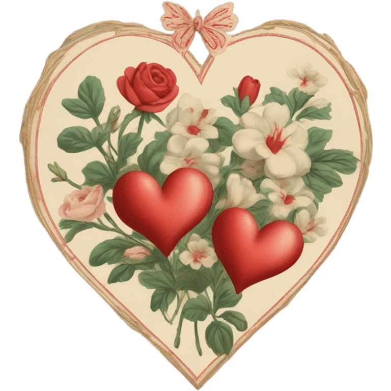 vintage valentine’s day card emoji