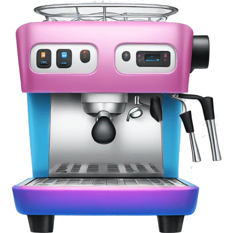 Pink and blue gradient hue espresso machine emoji