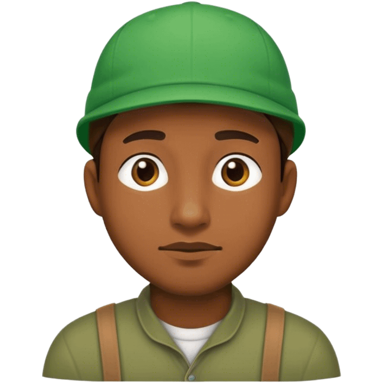 hombre con una gorra verde para atras emoji