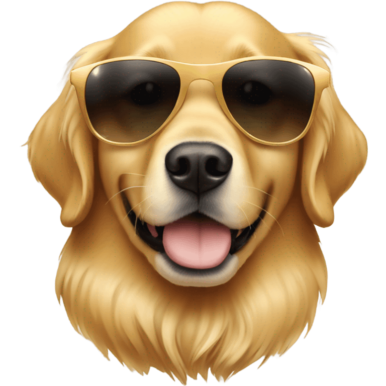 Golden retriever in sunglasses emoji