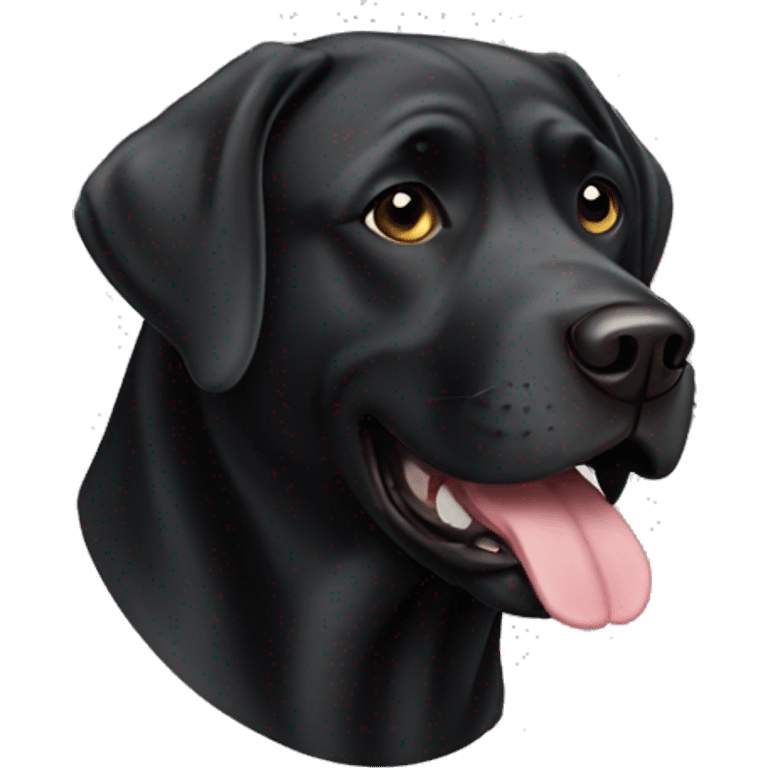 Fat English black lab head emoji