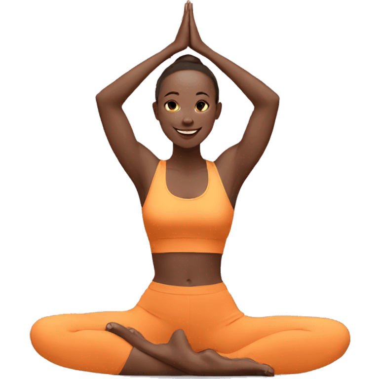 yoga girl saying hi emoji