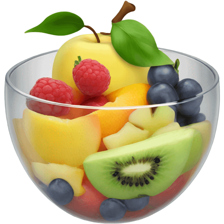 Asai bowl with fruit on the top in a transparent glass emoji