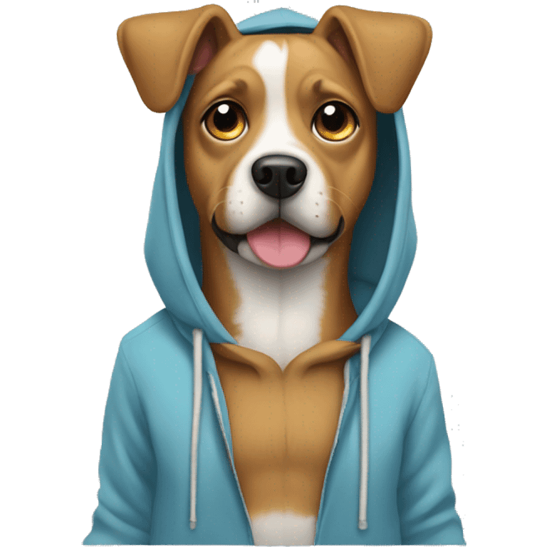 Dog wearing a hoodie emoji