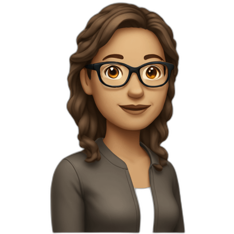 42 year old woman brown hair glasses emoji