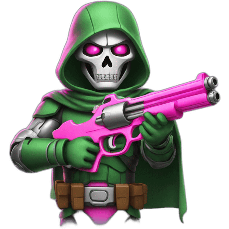 Mr doom holding pink gun emoji