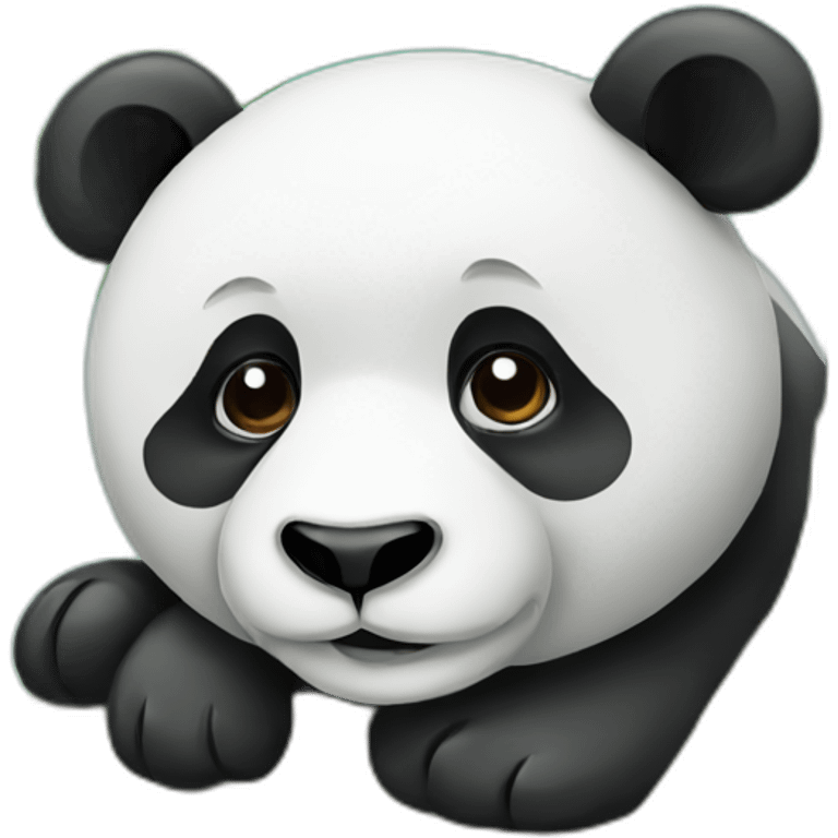 panda resting under a palm tree emoji