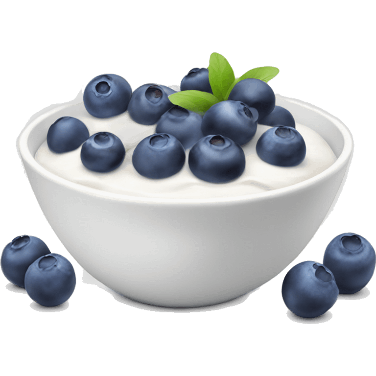 bowl of yogurt with blueberries  emoji