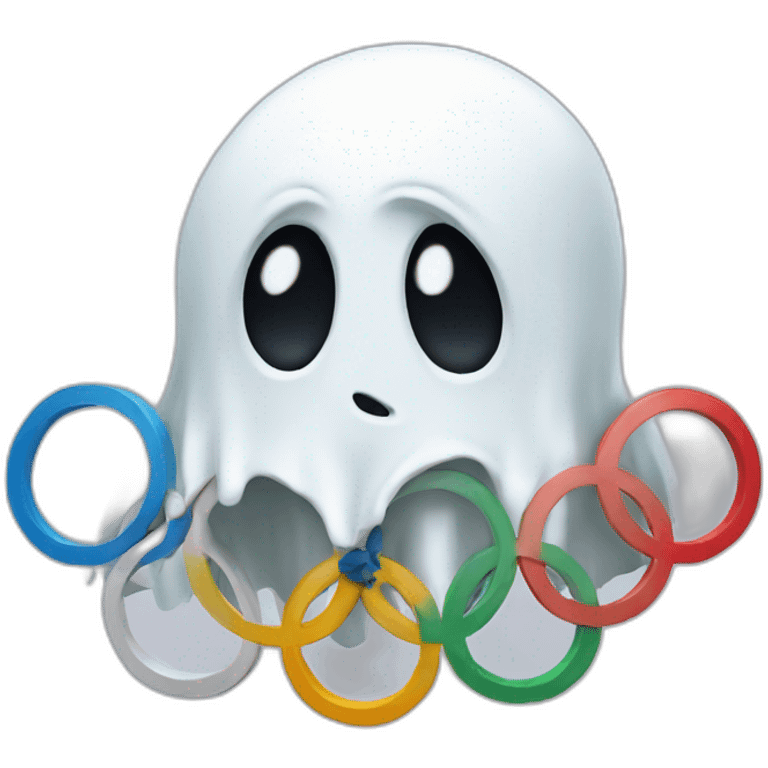 Ghost looking at Olympic rings emoji