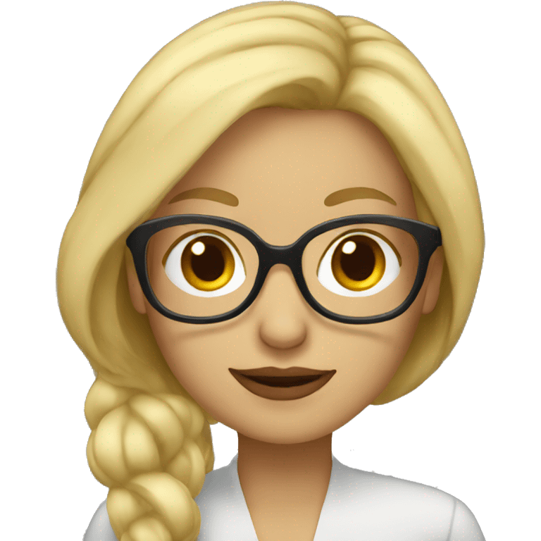 Blonde woman with big glasses  emoji