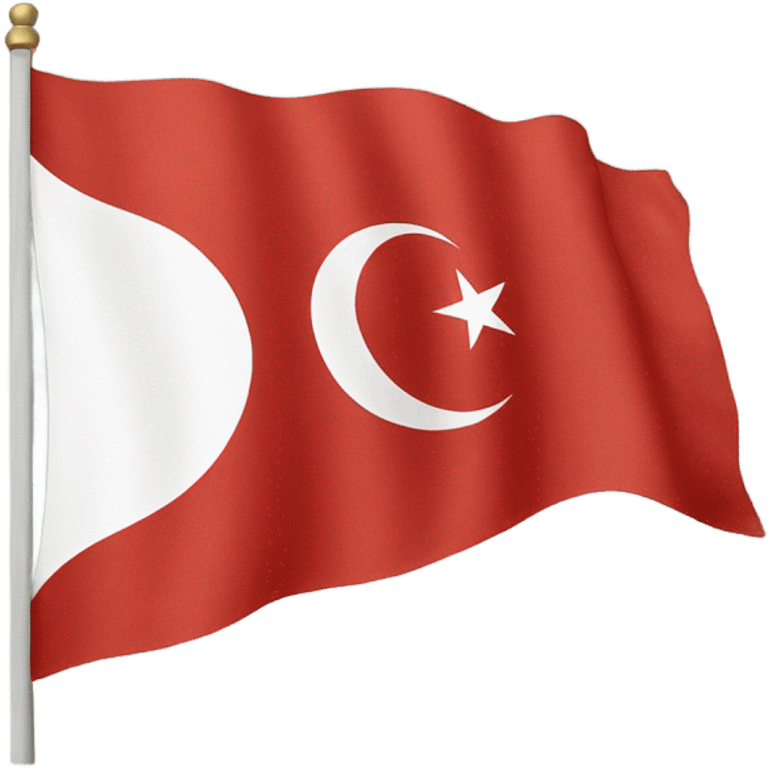 Turkish flag in reversed colours with a red stripe at the top and bottom  emoji