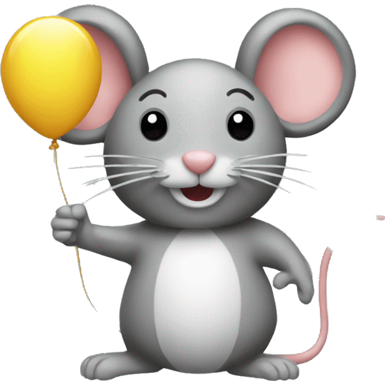 Mouse shaped balloon emoji