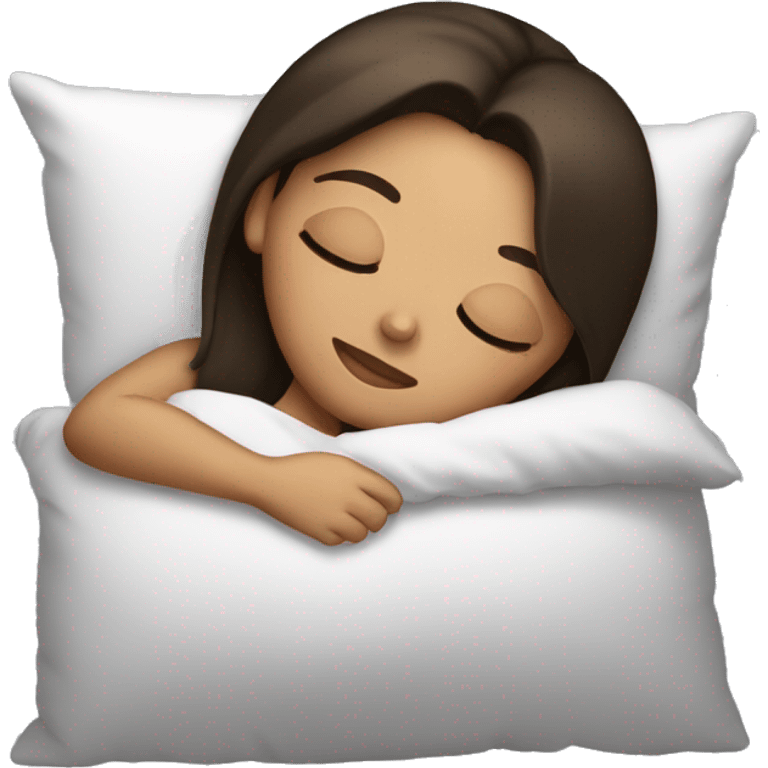 brunette girl sleeping emoji