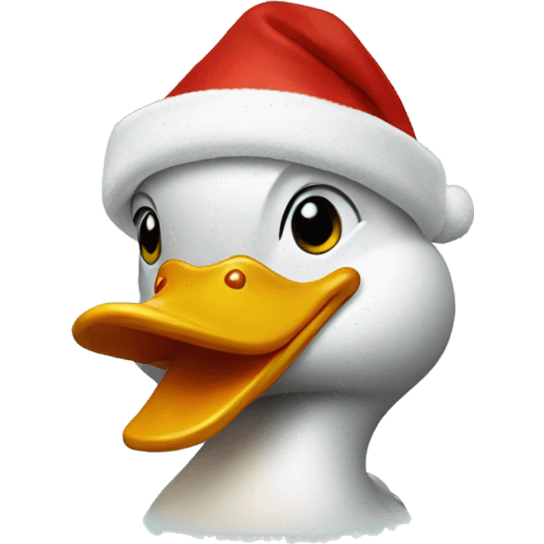 duck with Christmas hat emoji