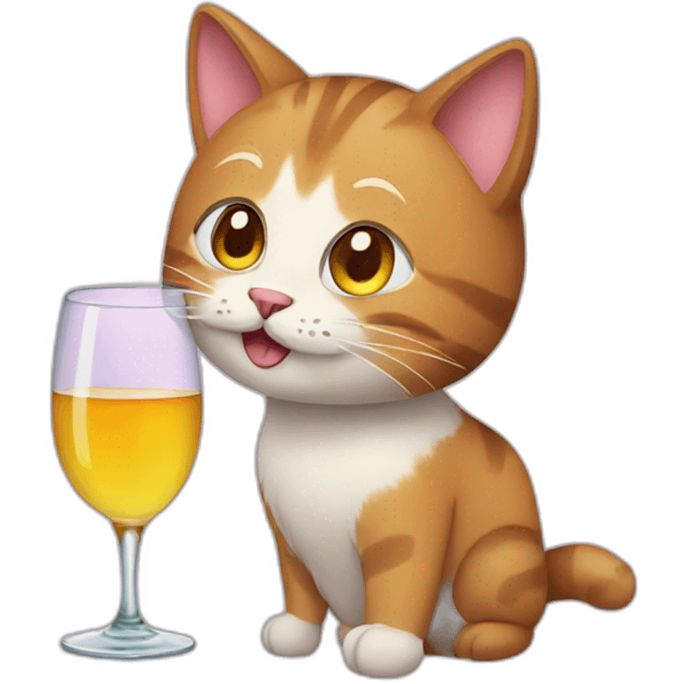 Cat with some alcohol emoji