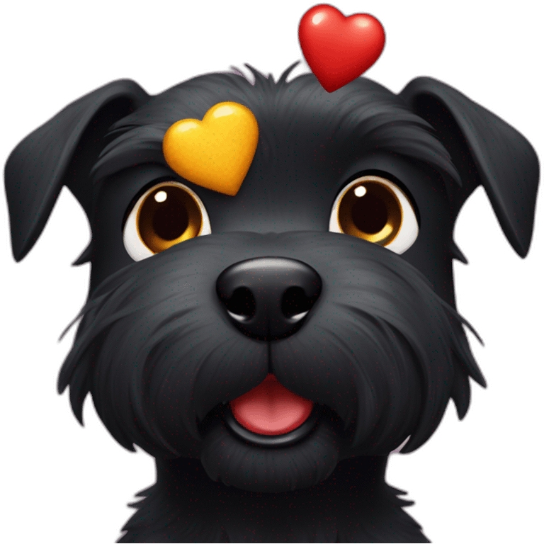 Two black Scottish terrier kissing uno sin cola emoji