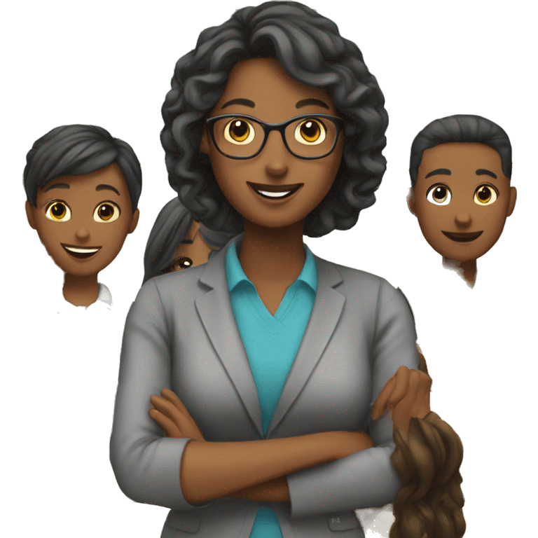 Teacher with students emoji