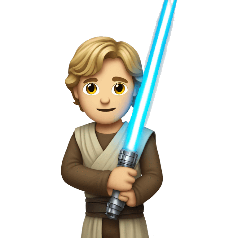 luke skywalker holding an entire light saber emoji