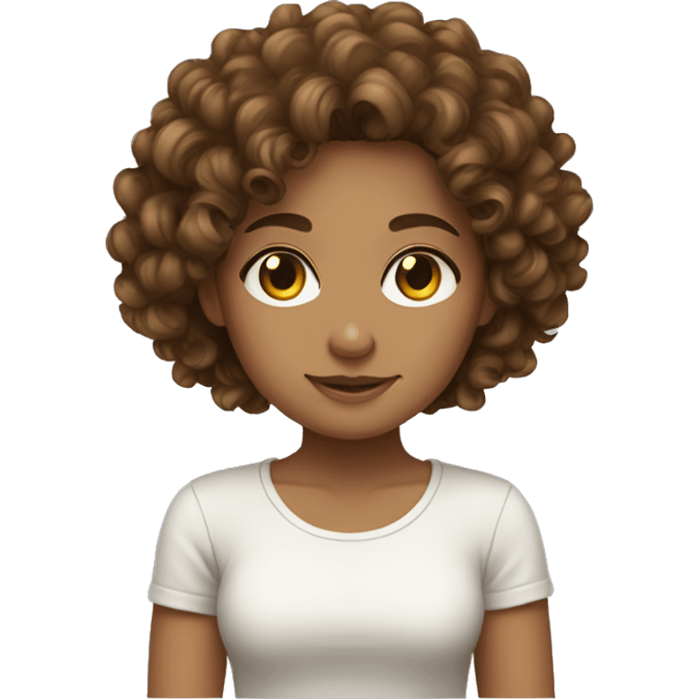 brown curly hair girls sittin emoji