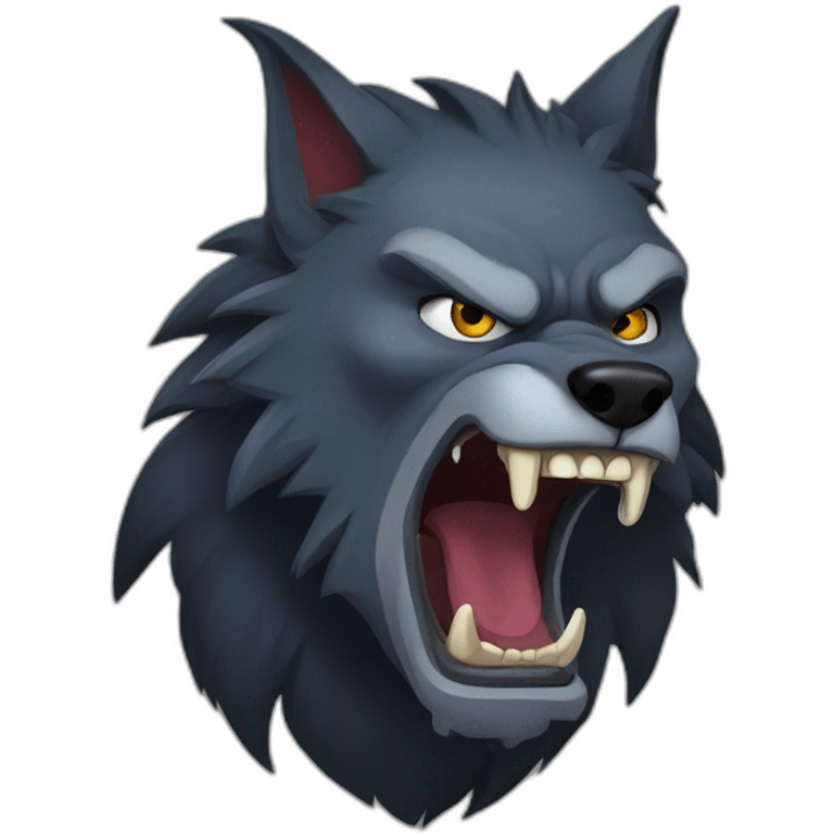 Evil werewolf howling emoji