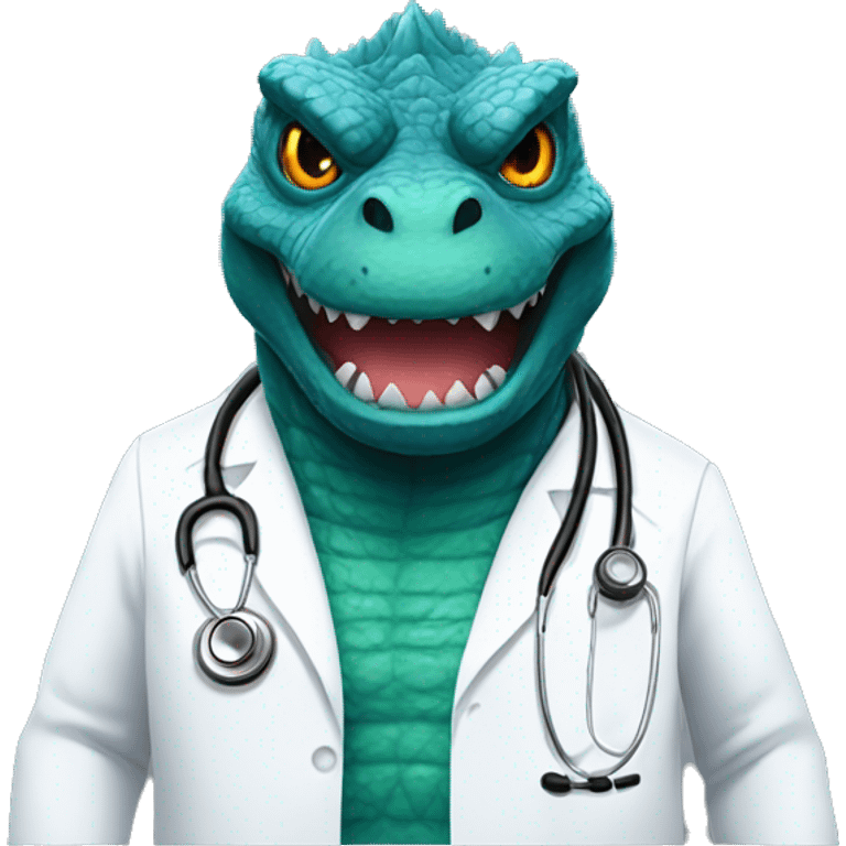 Godzilla dressed as a doctor  emoji