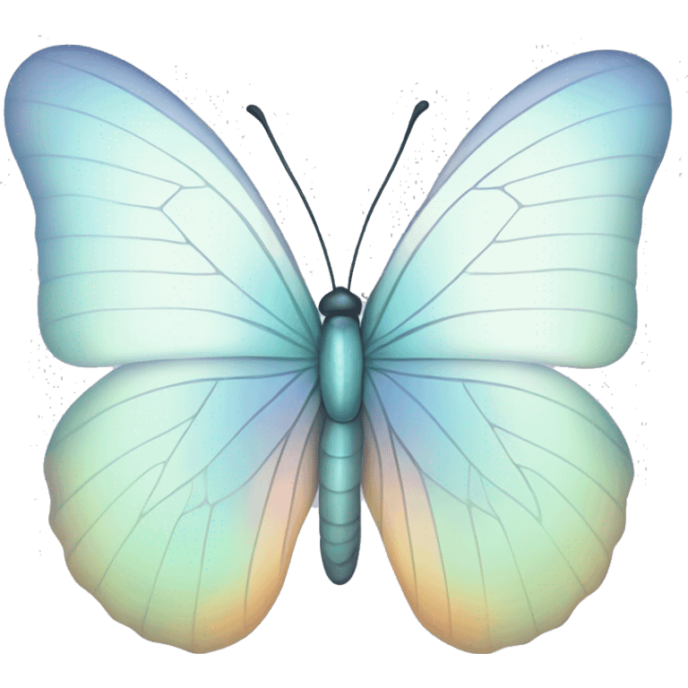 Pastel white iridescent butterfly emoji