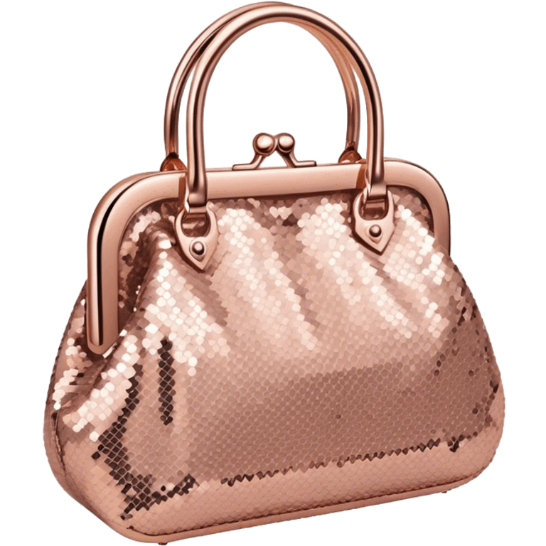 Rose gold sequin bag emoji