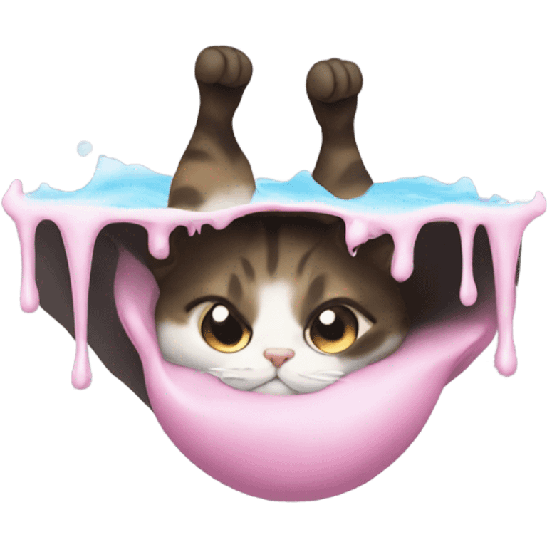 A upside down cat melting emoji